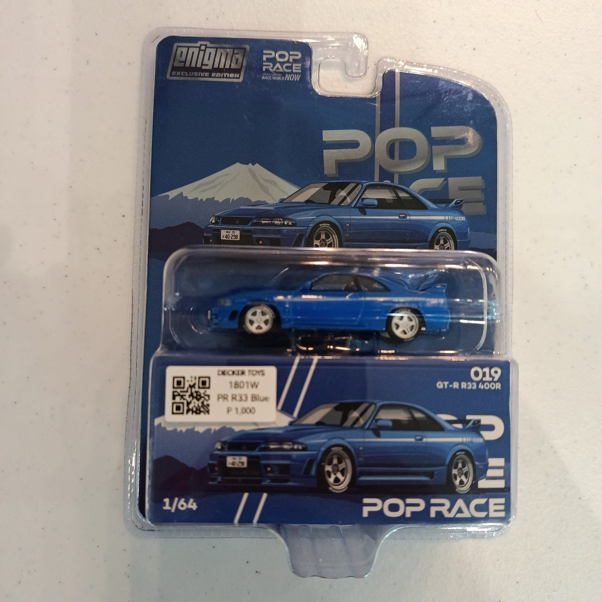 Pop Race Enigma Exclusive Edition Nissan GT-R R33 400R Champion Blue #019