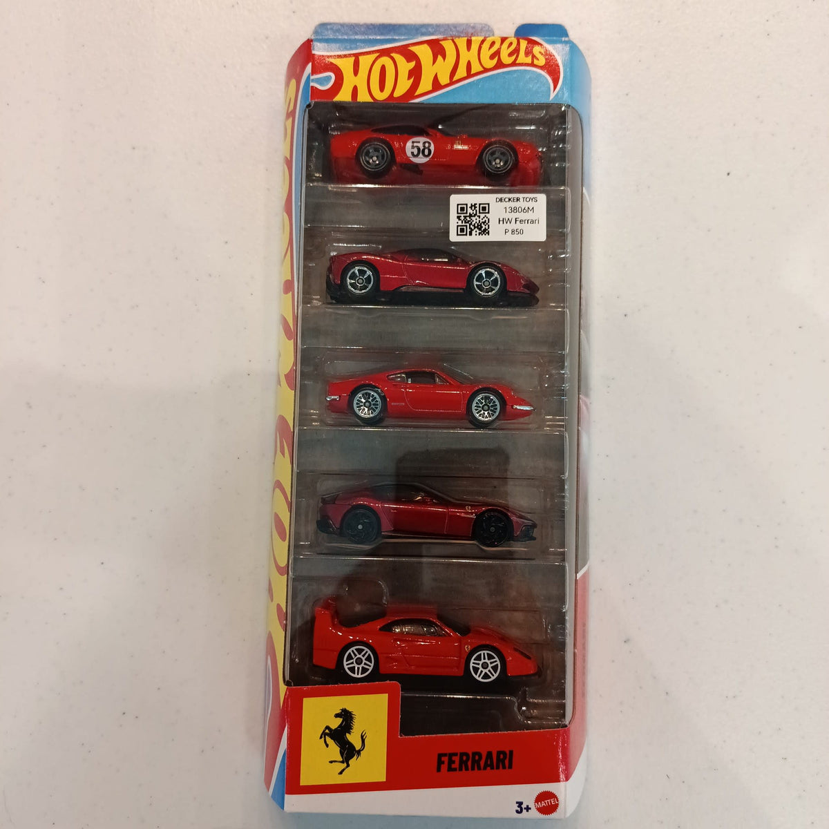 2026 Hot Wheels Ferrari 5-Pack Ferrari 5-Pack: Dino 206 GT, SF90 Stradale, 385 GTB4 C, 12C