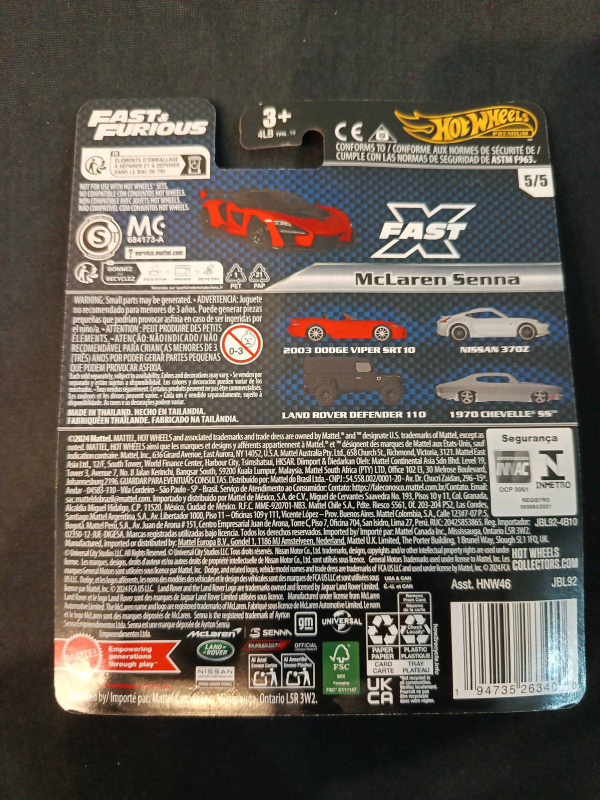2023 Hot Wheels Fast & Furious McLaren Senna #5/5 - view 2