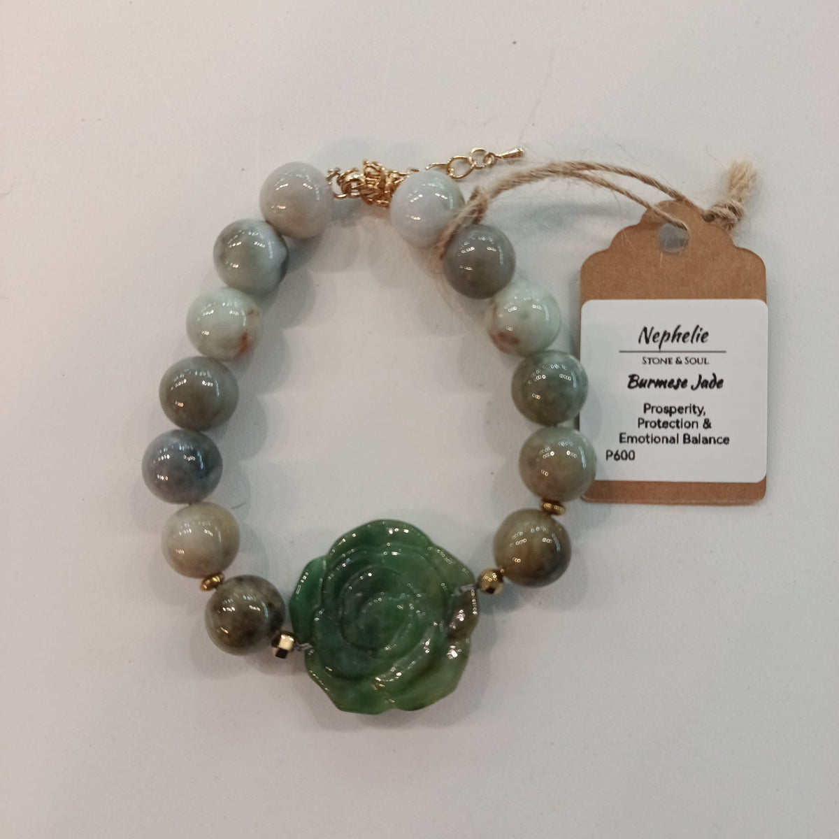 Nephelie Stone & Soul Burmese Jade Burmese Jade Rose Bracelet