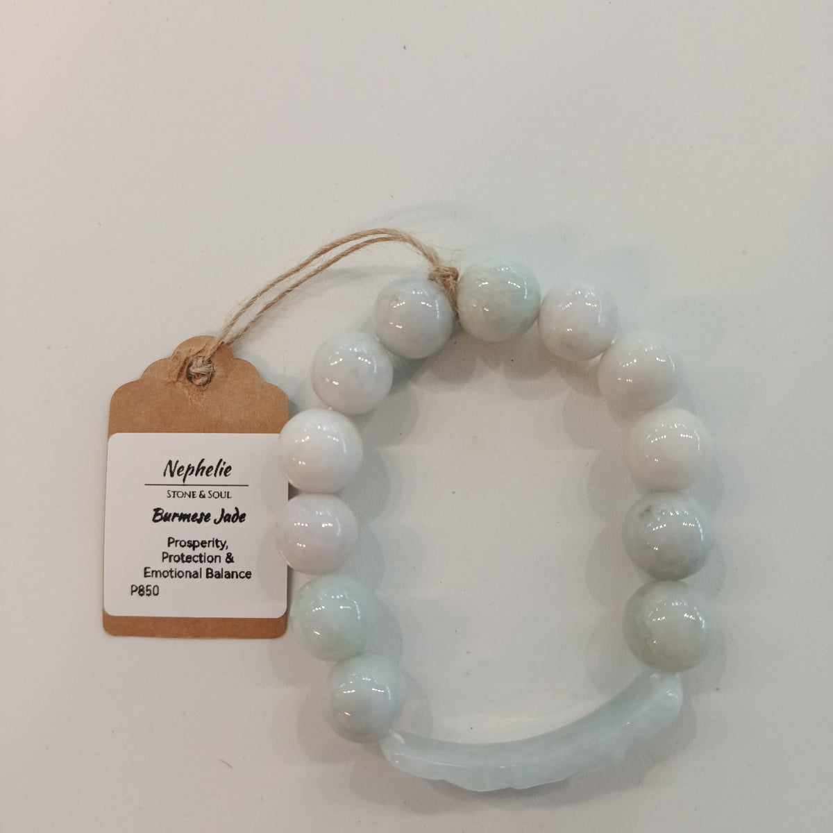 Nephelie Stone & Soul Stone & Soul Burmese Jade Bead Bracelet