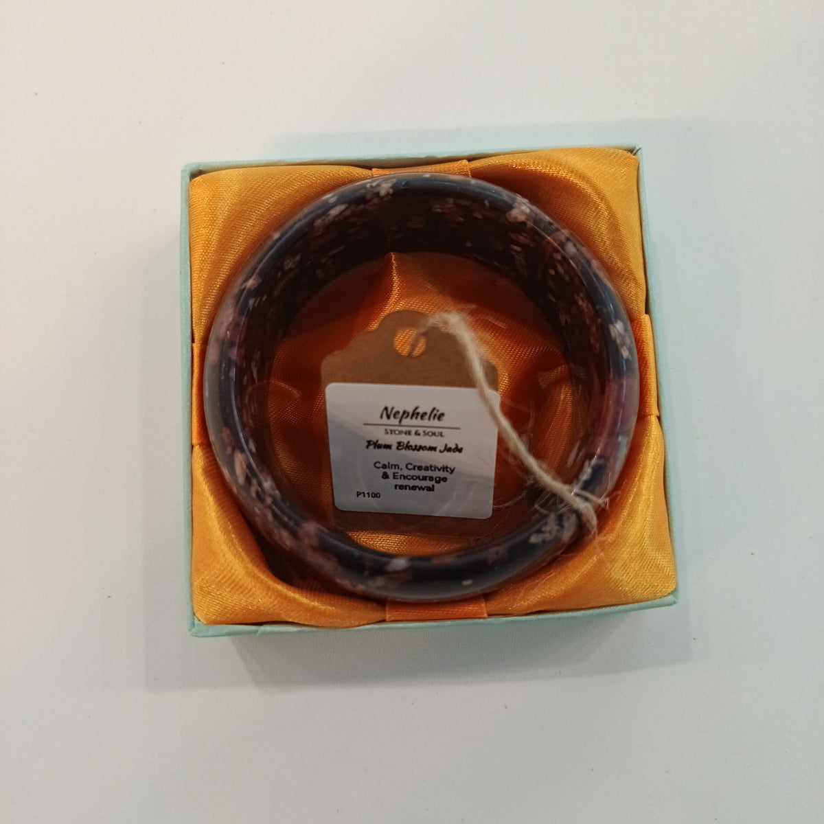 Nephelie Stone & Soul Stone & Soul Plum Blossom Jade Bangle
