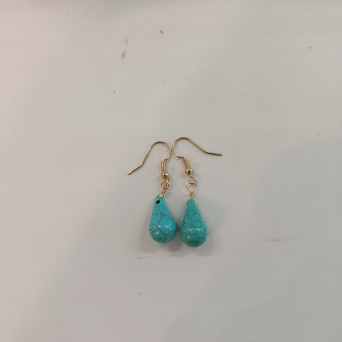 Nephelie Stone & Soul Natural Stone Earrings Turquoise Teardrop Drop Earrings