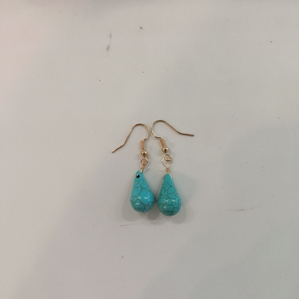 Nephelie Stone & Soul Natural Stone Earrings Turquoise Teardrop Drop Earrings