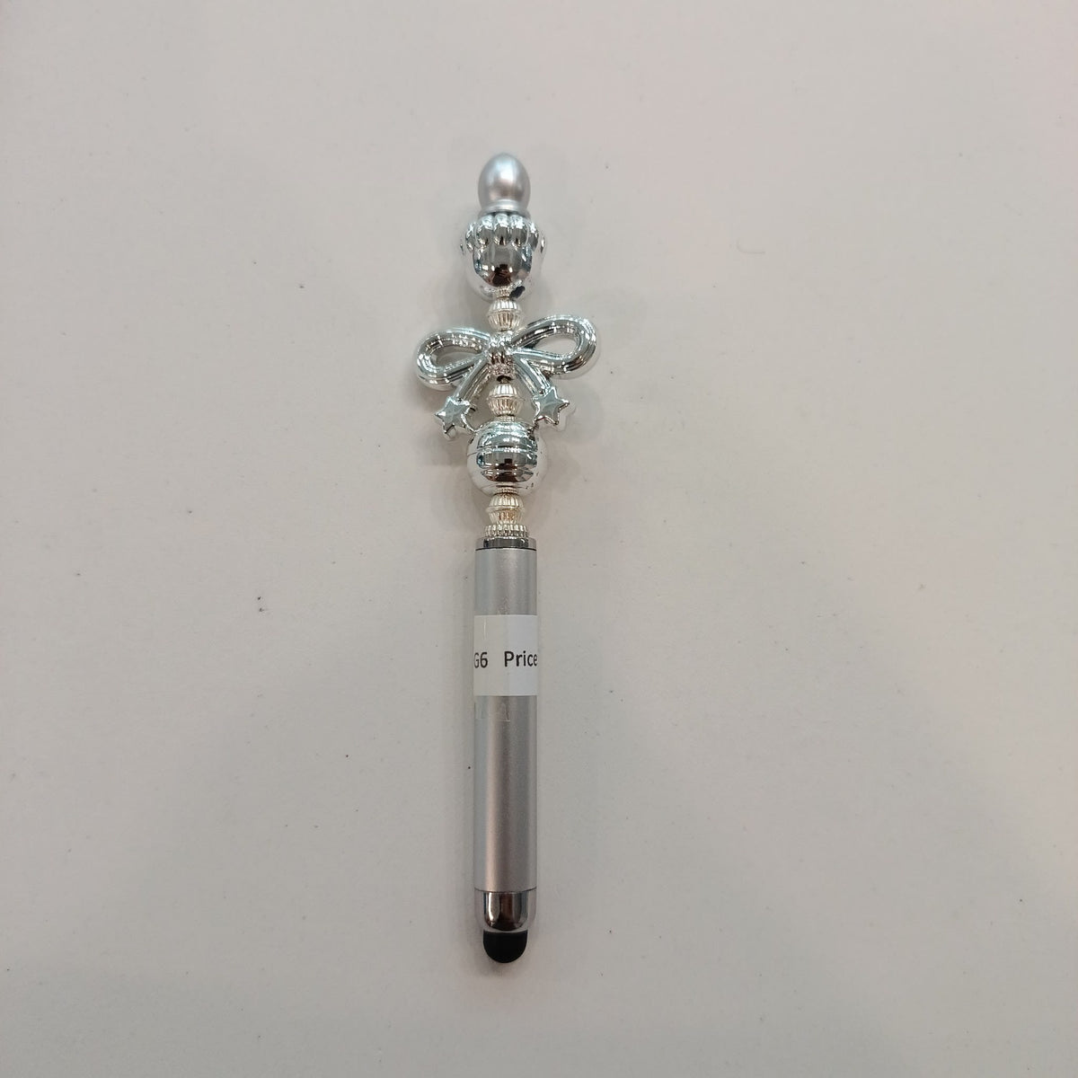 Novelty Stylus Pen Silver Bow Stylus Pen - view 2