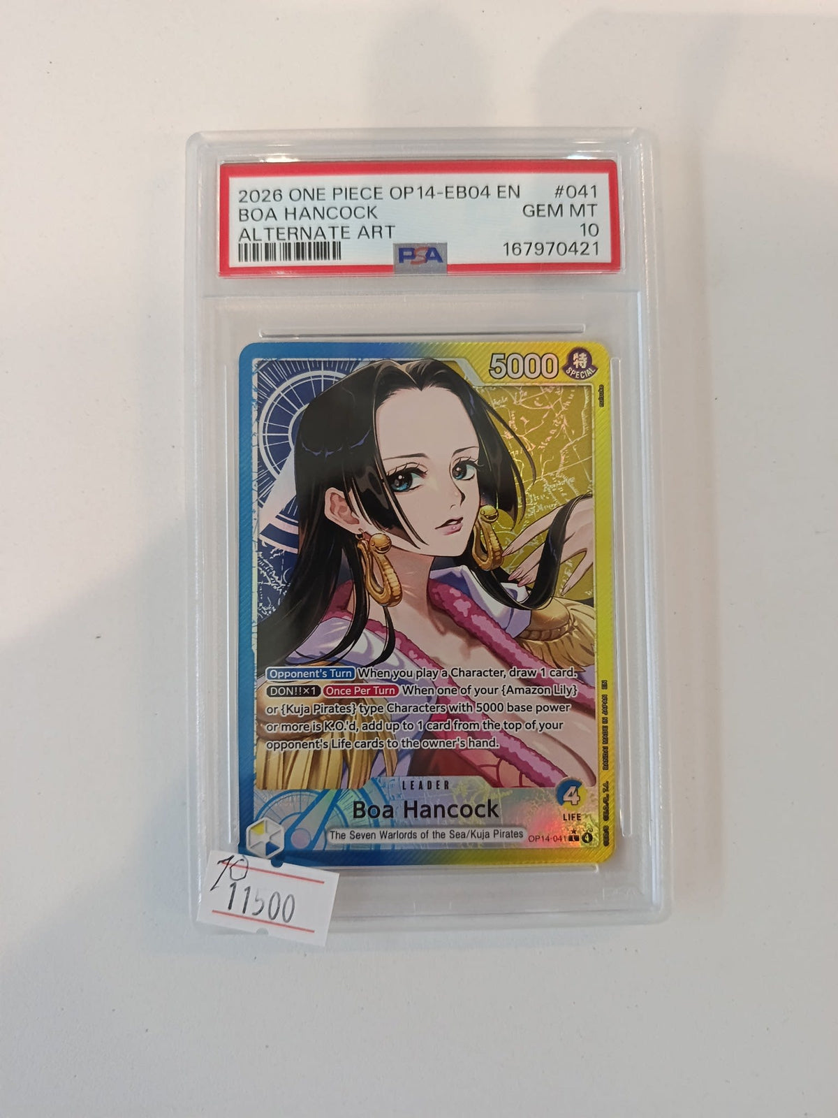 2026 Bandai OP14-EB04 Alternate Art Boa Hancock #041 PSA 10
