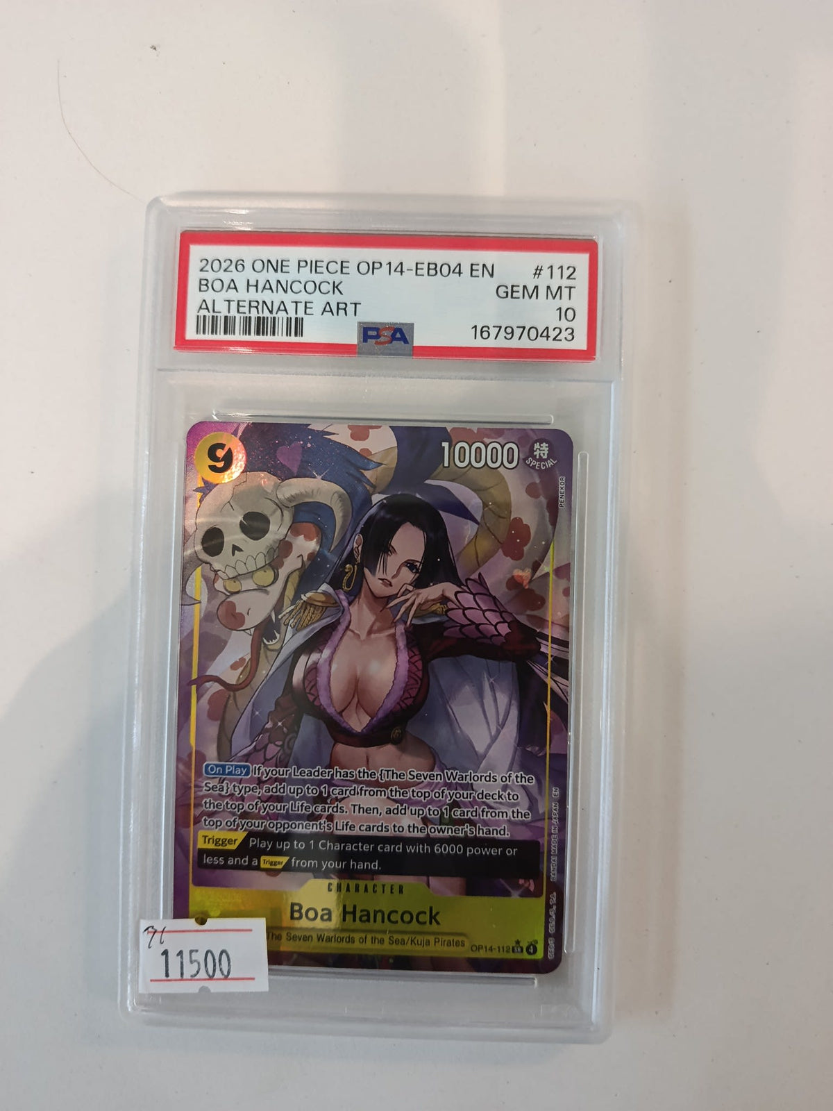 2026 Bandai OP-14 (Booster 14) Alternate Art Boa Hancock #112 PSA GEM MT