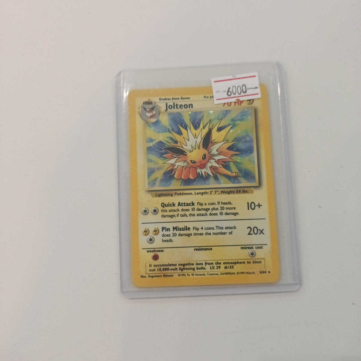 1999 Pokemon Company Jungle Jolteon Holo Rare #4/64