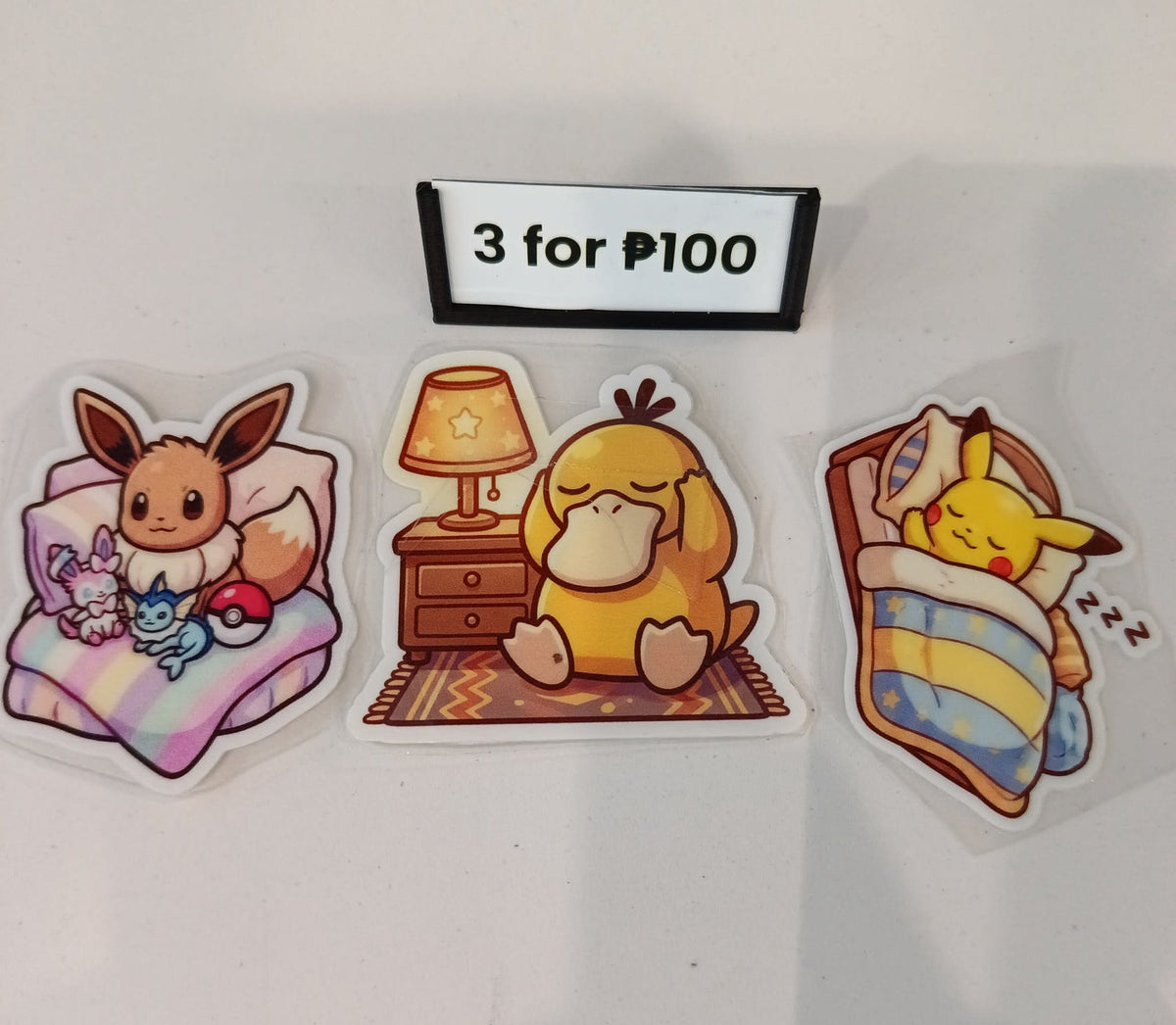 Pokemon Sleeping Pokemon Stickers Eevee / Psyduck / Pikachu