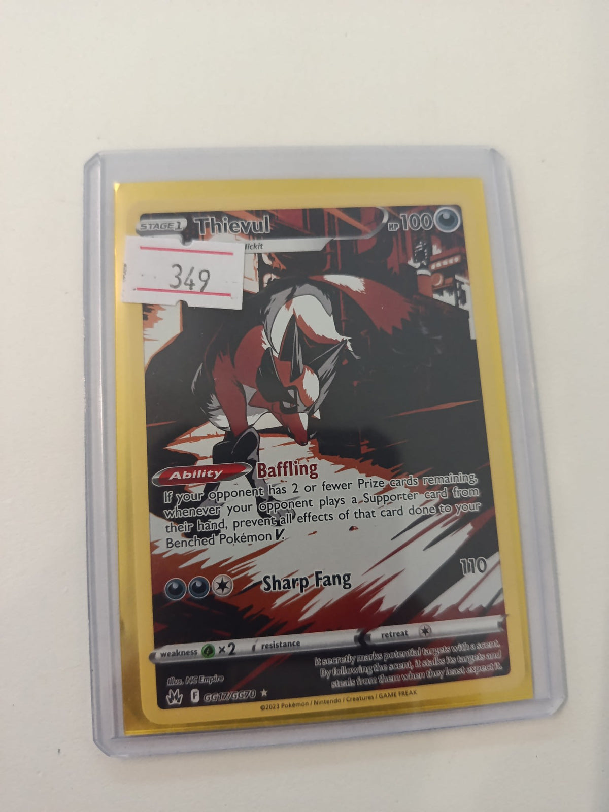 Pokemon Thievul Crown Zenith (GG) #GG17/GG70 2023 (English)