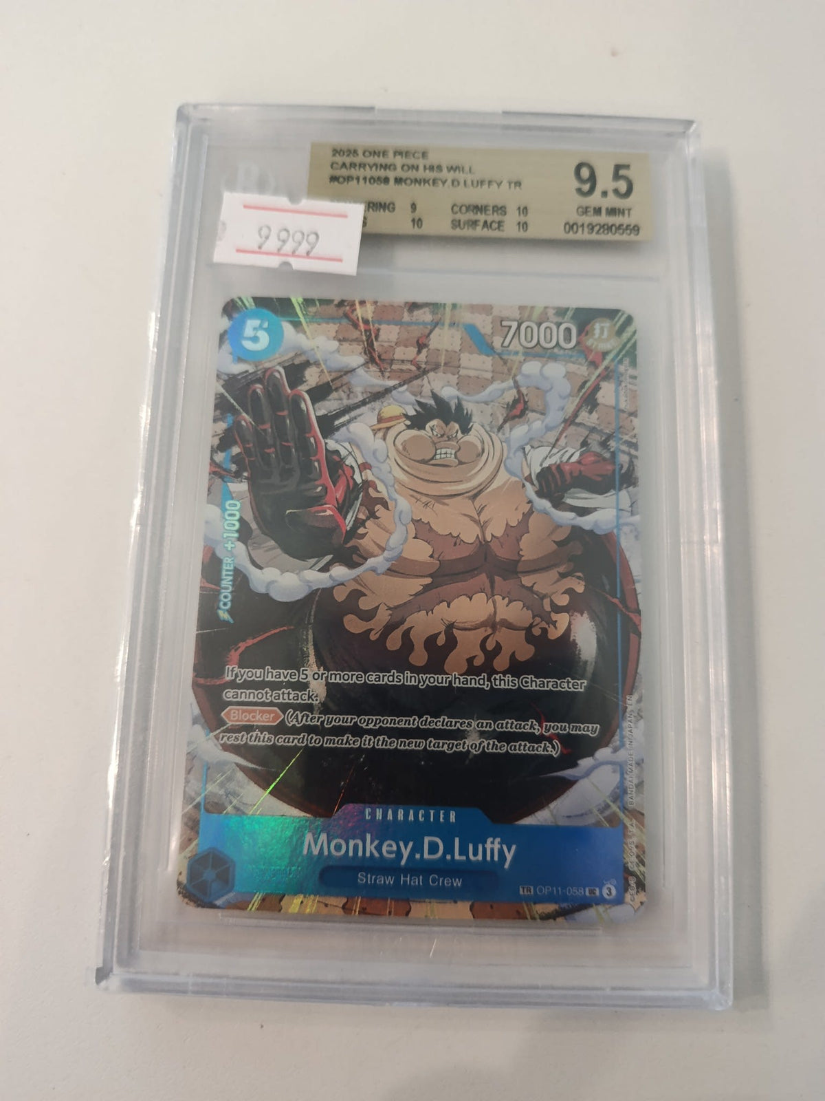 2026 One Piece OP11 Monkey D. Luffy #1058 Gem Mint 9.5