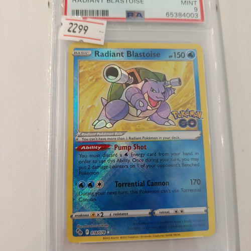 2022 Pokemon Company Pokemon GO Radiant Blastoise #018 PSA 9