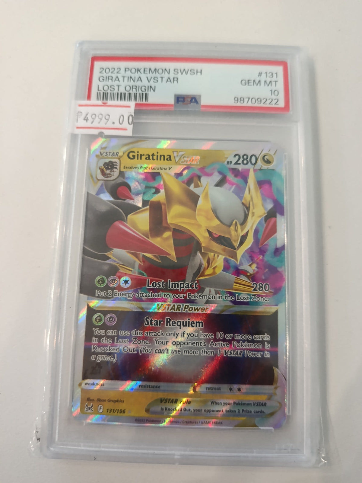 2022 The Pokemon Company Sword & Shield (SWSH) Lost Origin Giratina VSTAR #131 PSA GEM MT