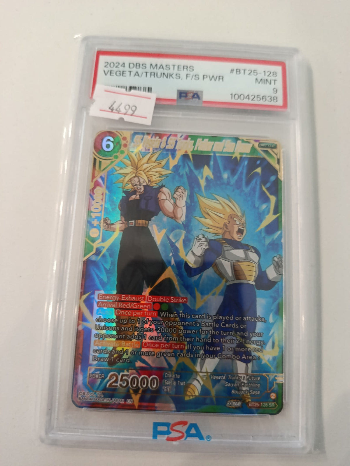 Bandai 2024 DBS Masters Vegeta/Trunks #BT25-128 PSA 9