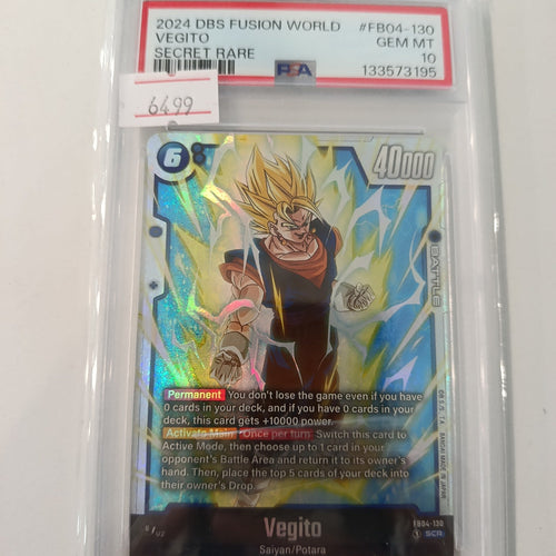 2024 DBS 2024 DBS Fusion World Secret Rare Vegito #FB04-130 PSA 10