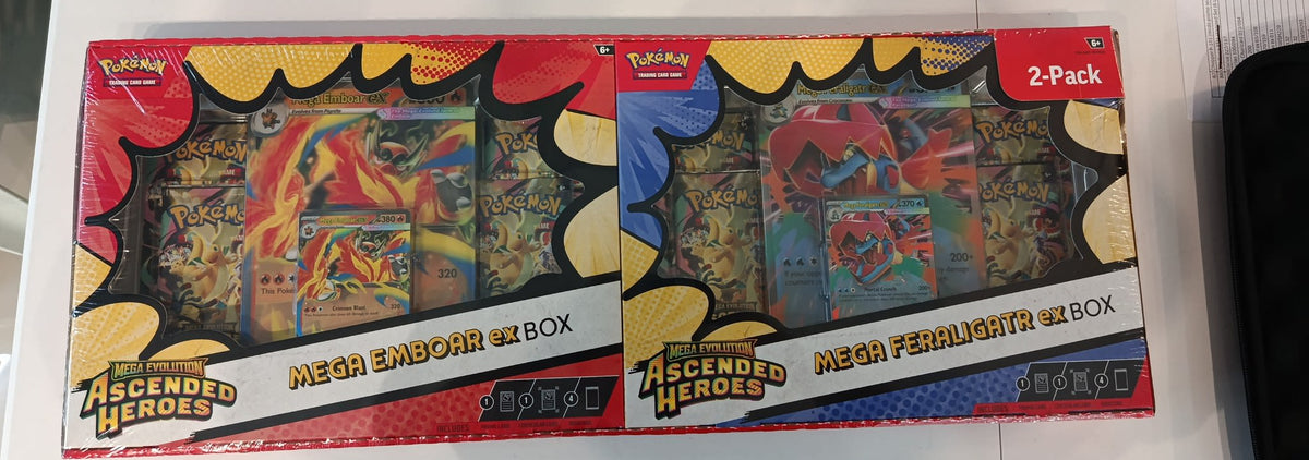Pokemon Mega Evolution - Ascended Heroes Mega Emboar ex / Mega Feraligatr ex Collection Bo