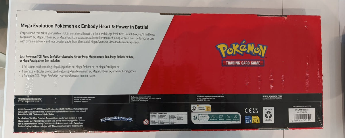 Pokemon Mega Evolution - Ascended Heroes Mega Emboar ex / Mega Feraligatr ex Collection Bo - view 2
