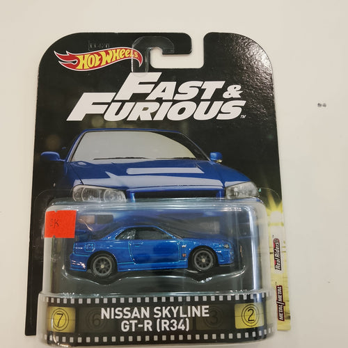 2016 Hot Wheels Fast & Furious Retro Entertainment Nissan Skyline GT-R (R34)