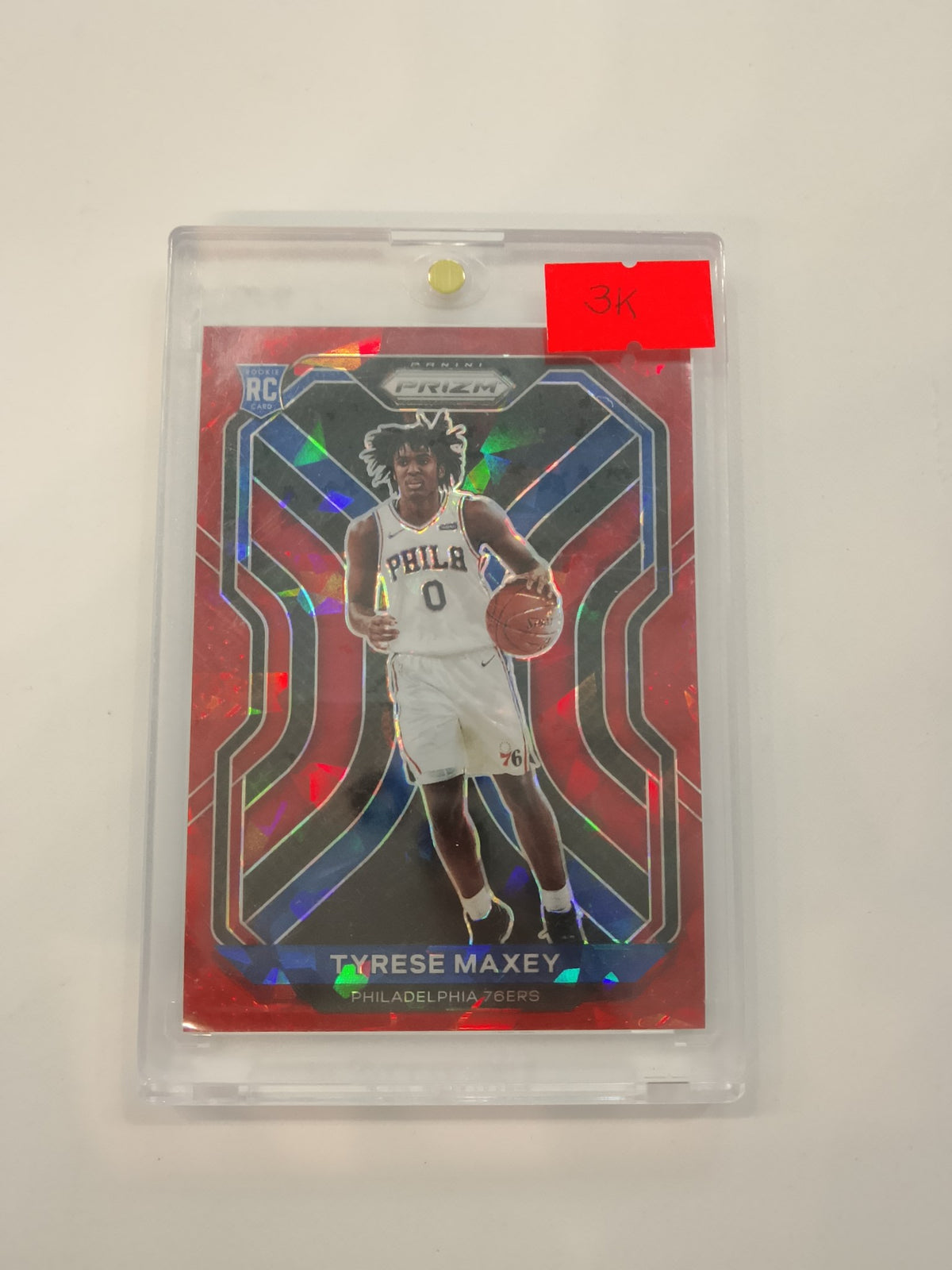 2020-21 Panini Prizm Tyrese Maxey Red Cracked Ice #256