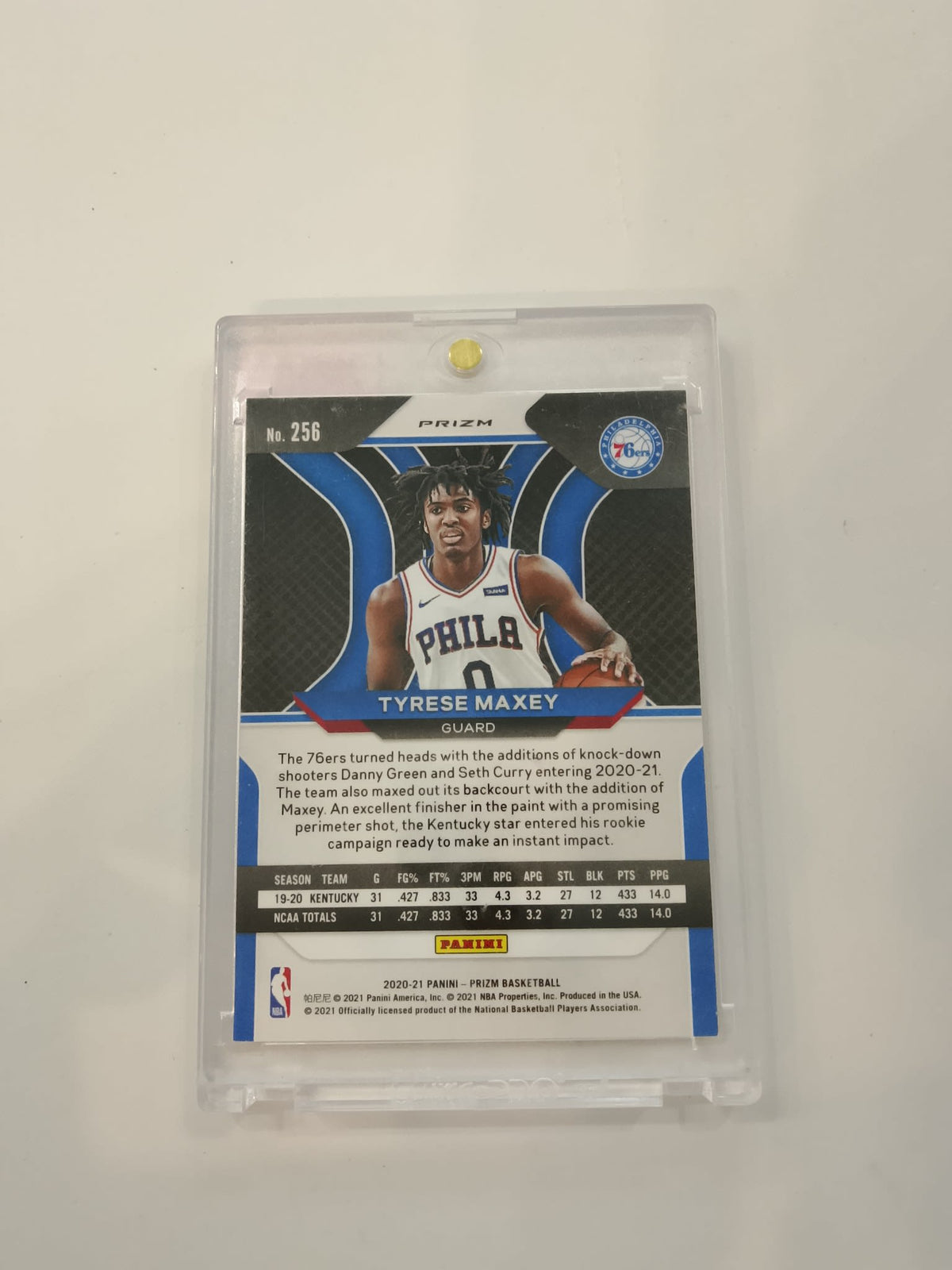 2020-21 Panini Prizm Tyrese Maxey Red Cracked Ice #256 - view 2