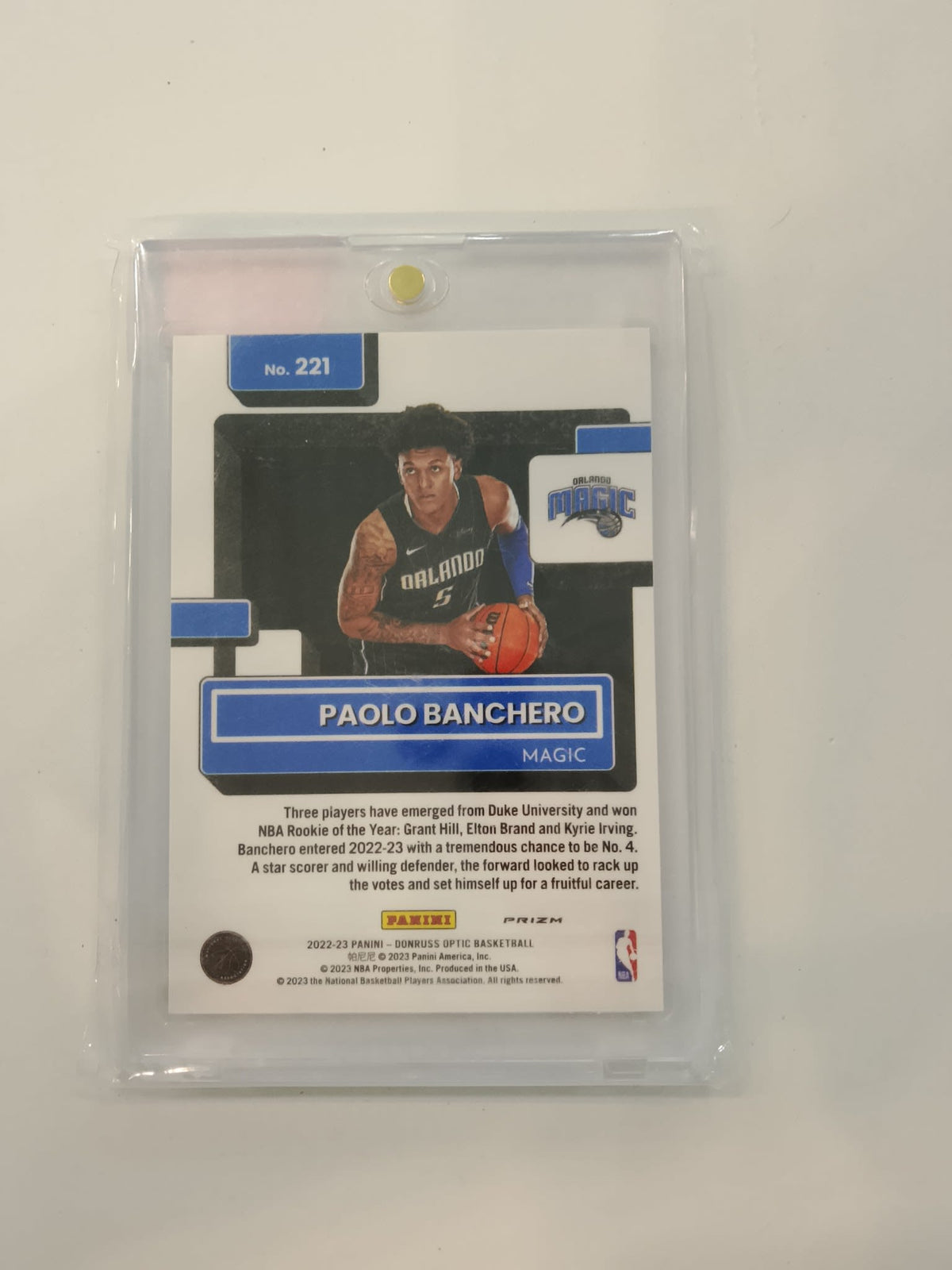 2022 Panini Donruss Optic Rated Rookie Paolo Banchero Fast Break Red #221 - view 2