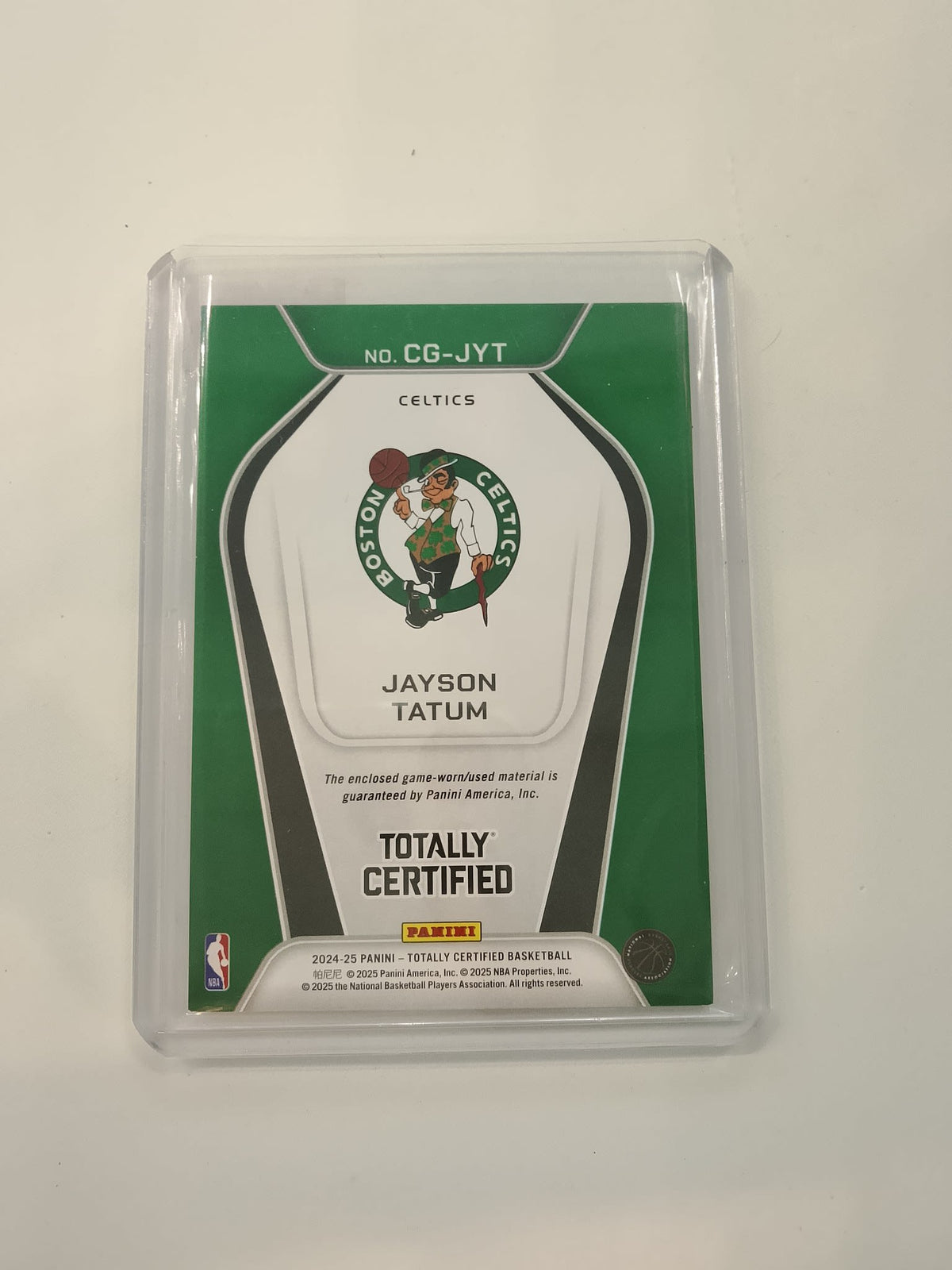 2024-25 Panini Totally Certified Certified Gamers Jayson Tatum Green #CG-JYT - view 2