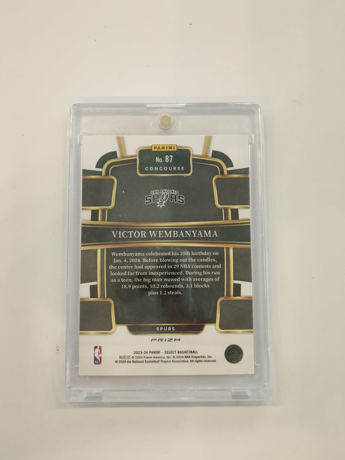 2023-24 Panini Select Concourse Victor Wembanyama Blue #87 - view 2