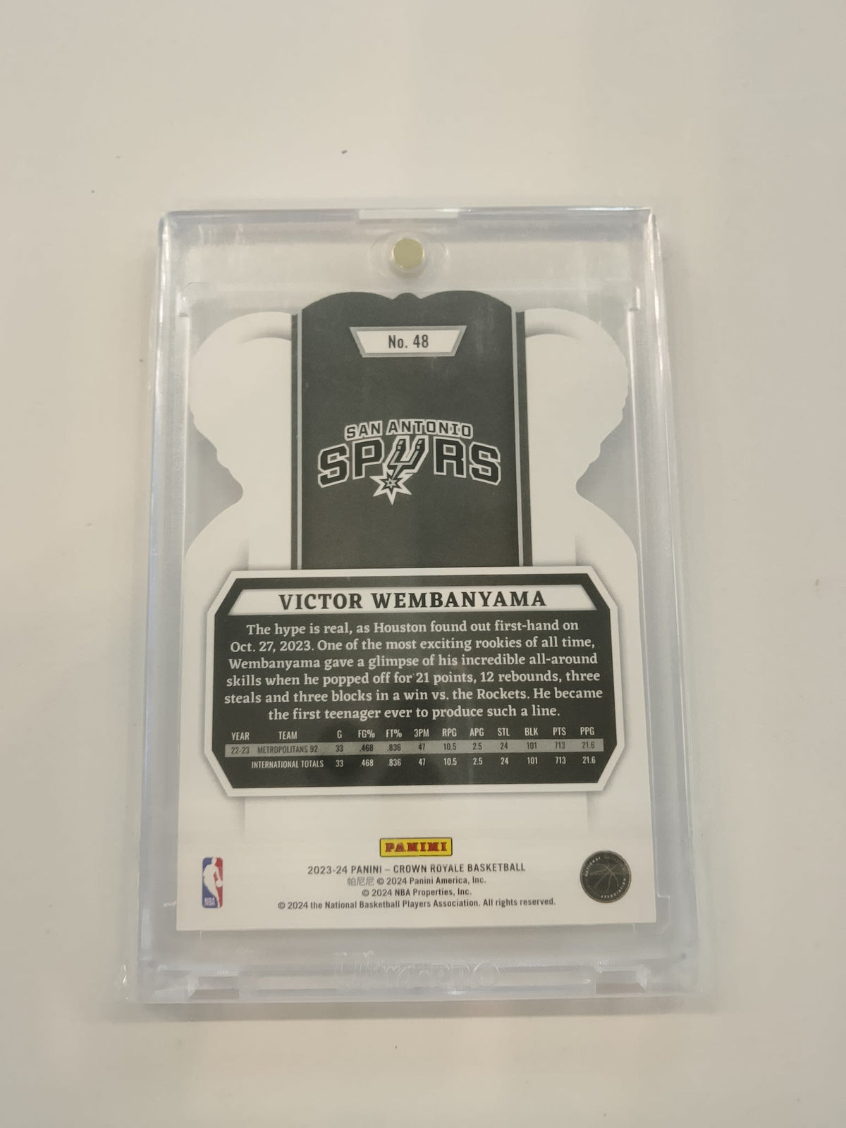 2023-24 Panini Crown Royale Victor Wembanyama #48 CGC 9 - view 2
