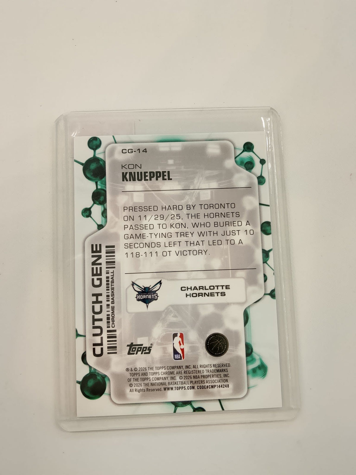 2026 Topps Clutch Gene Kon Knueppel #CG-14 - view 2