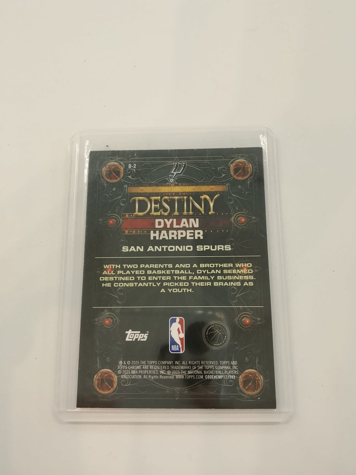 2025 Topps Destiny Dylan Harper #D-2 - view 2