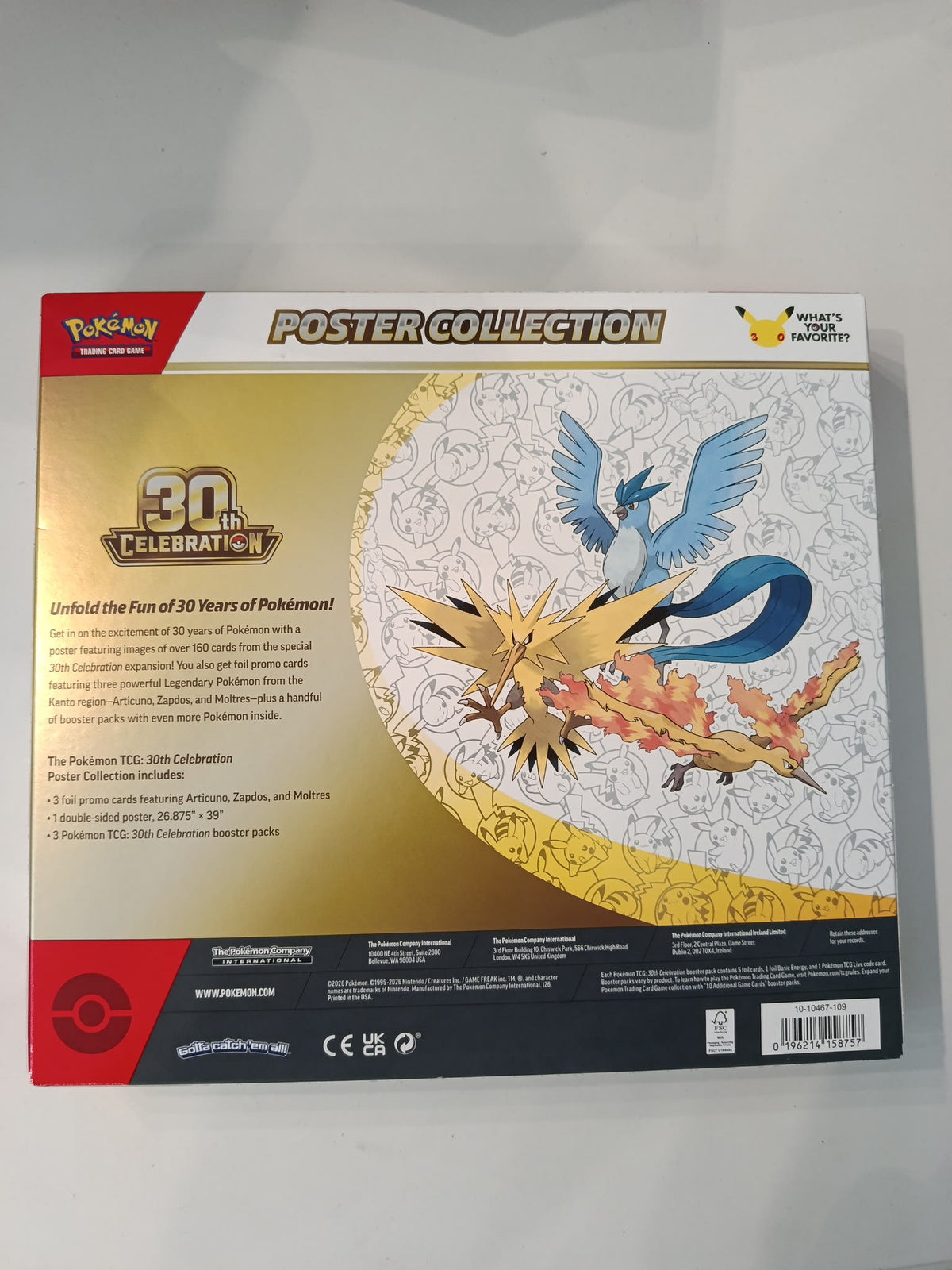 Pokemon 30th Celebration Articuno, Zapdos, Moltres Poster Collection 2025 (English) - view 2