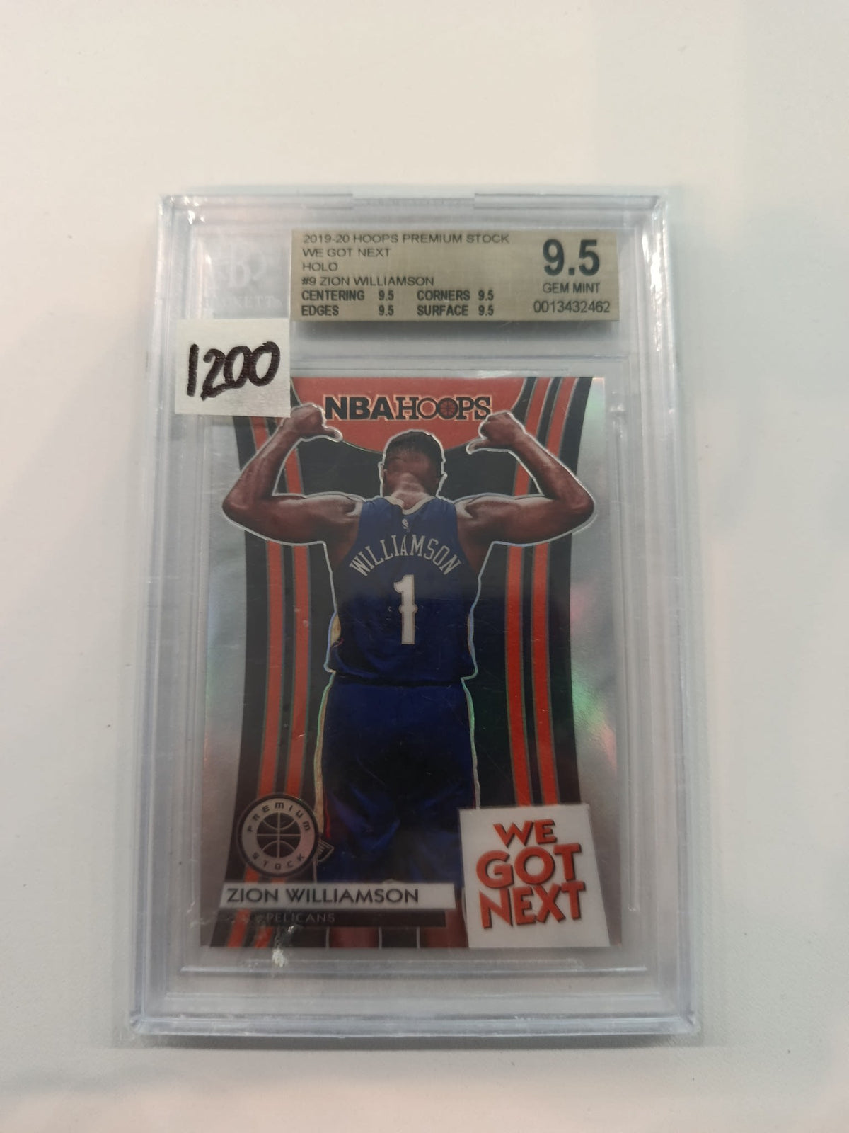 2019-20 Panini Hoops Premium Stock We Got Next Zion Williamson #9 Beckett 9.5