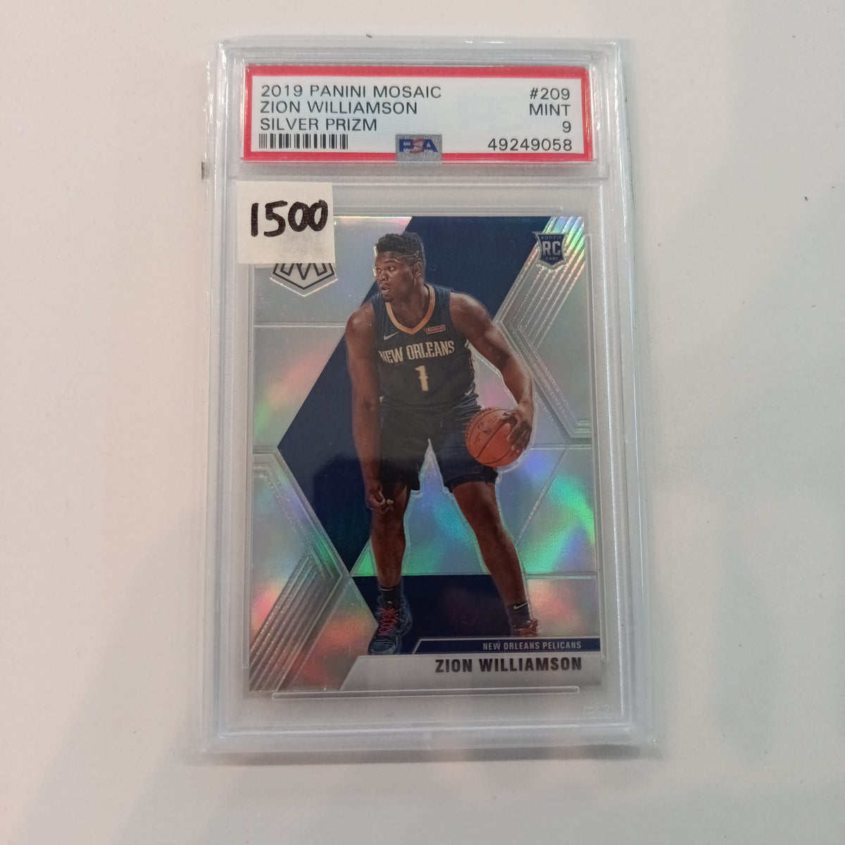 2019 Panini Mosaic Zion Williamson Silver Prizm #209 PSA MINT