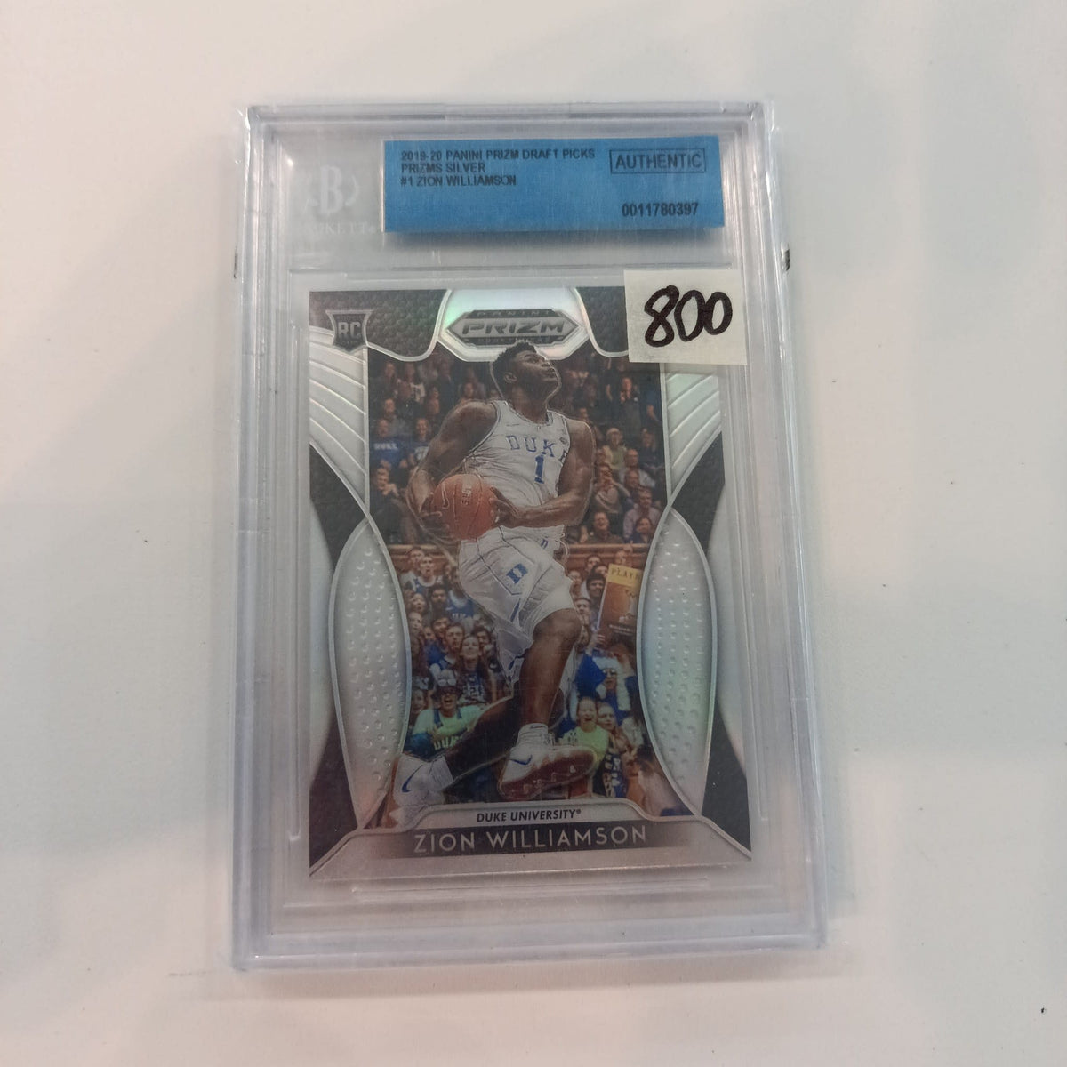 2019-20 Panini Prizm Draft Picks Zion Williamson Silver #1 Beckett Grading Services 800