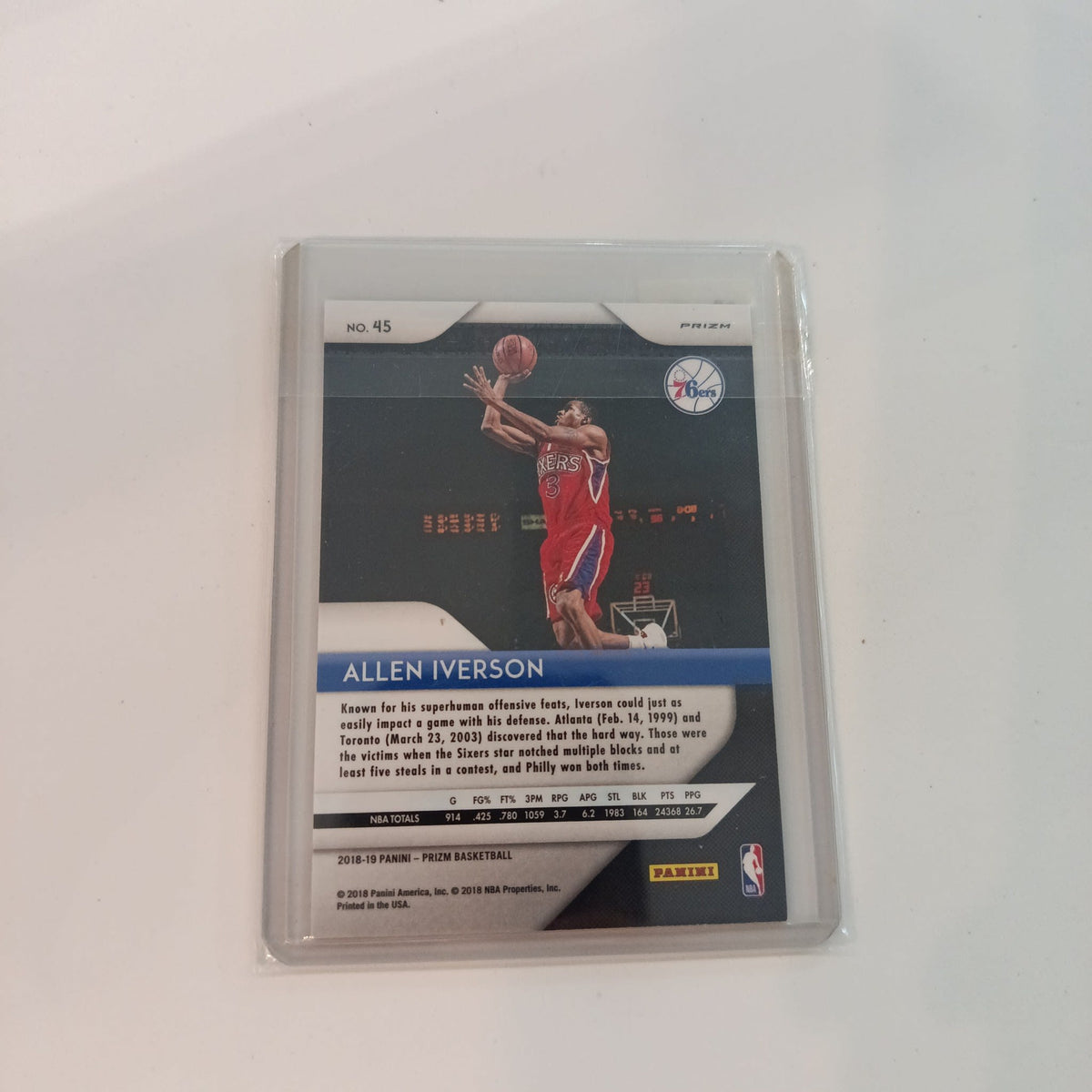 2018-19 Panini Prizm Allen Iverson Red #45 - view 2
