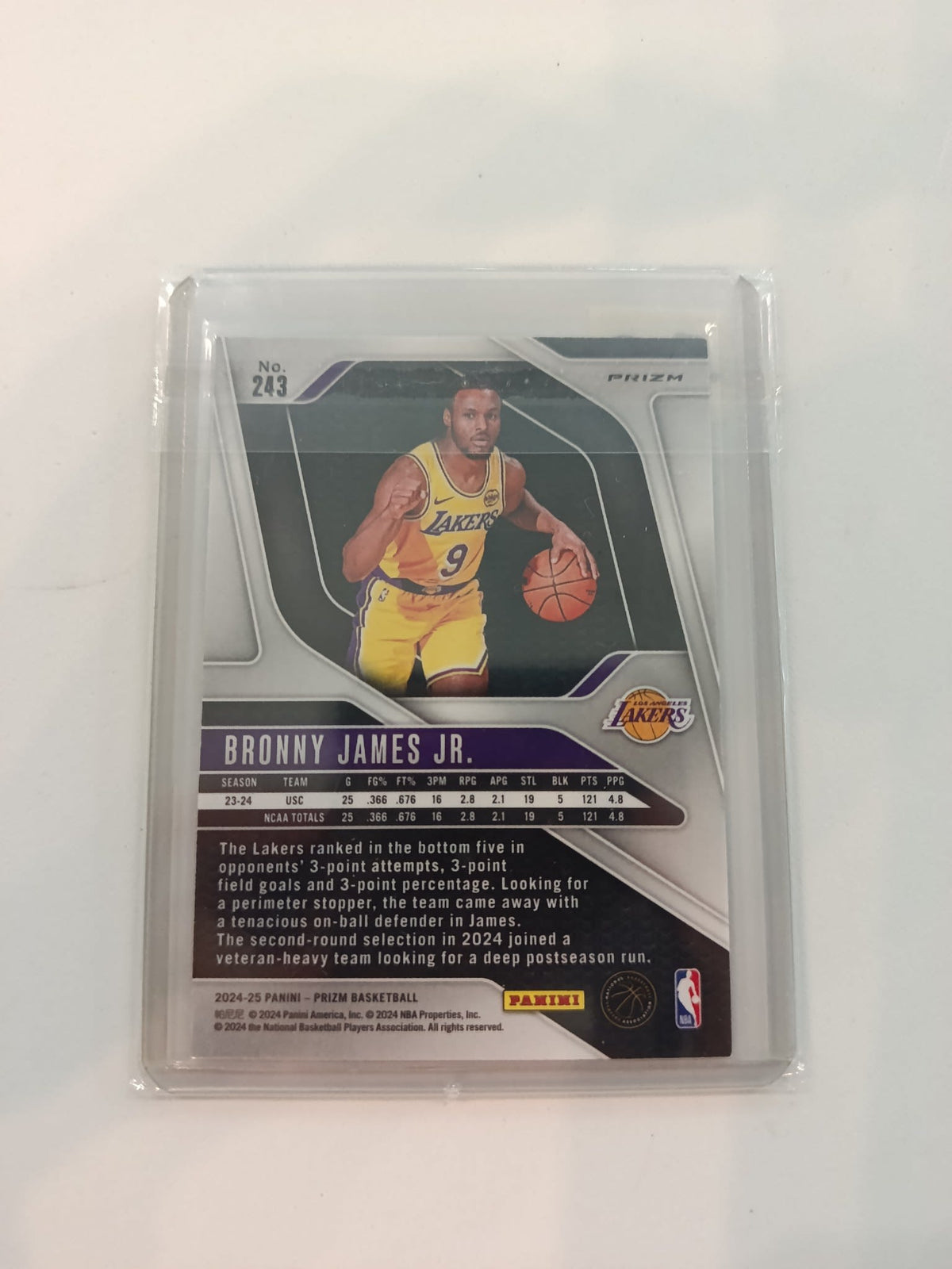 2024-25 Panini Prizm Bronny James Jr. Silver #243 - view 2