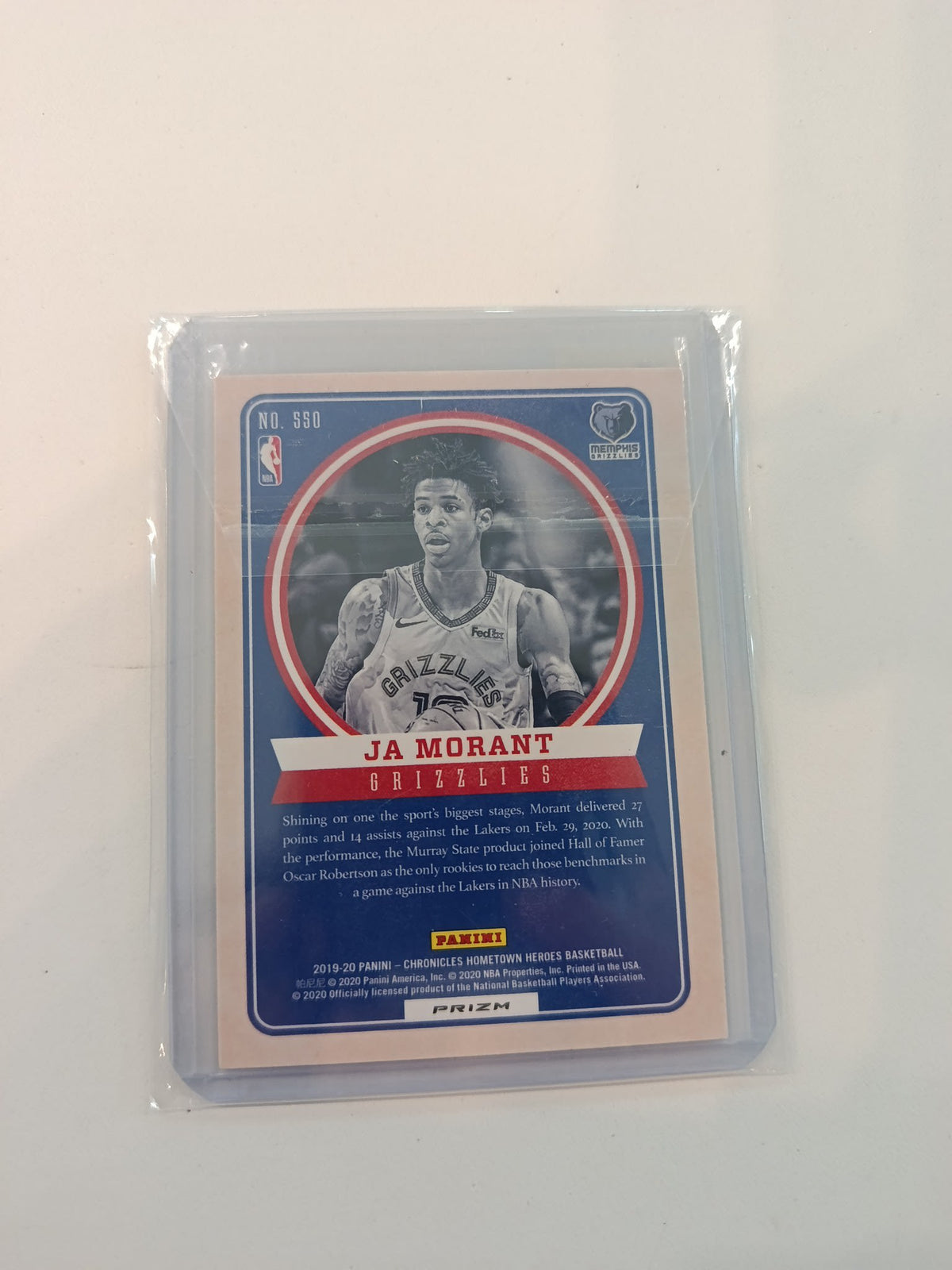 2019-20 Panini Chronicles Hometown Heroes Ja Morant Silver #550 - view 2
