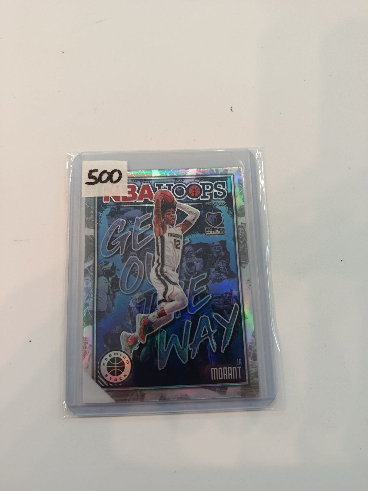 2019-20 Panini Hoops Premium Stock Get Out the Way Ja Morant Prizm #12