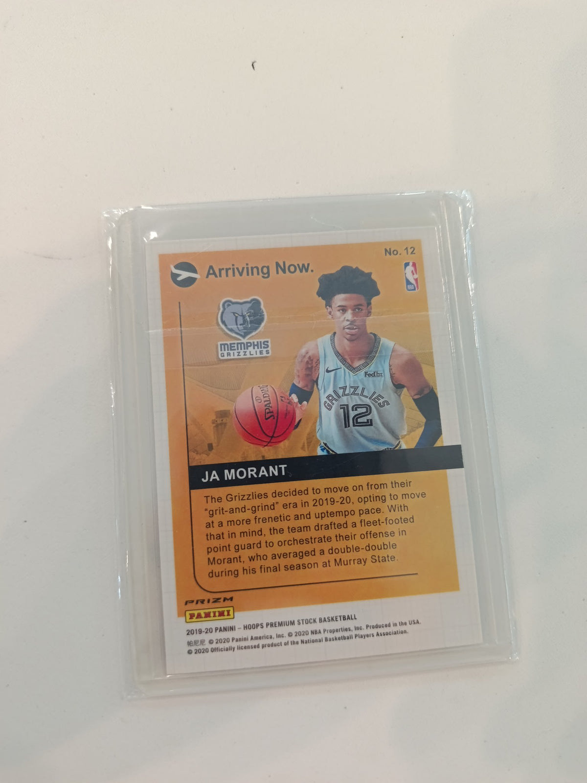 2019-20 Panini Hoops Premium Stock Arriving Now Ja Morant Prizm #12 - view 2