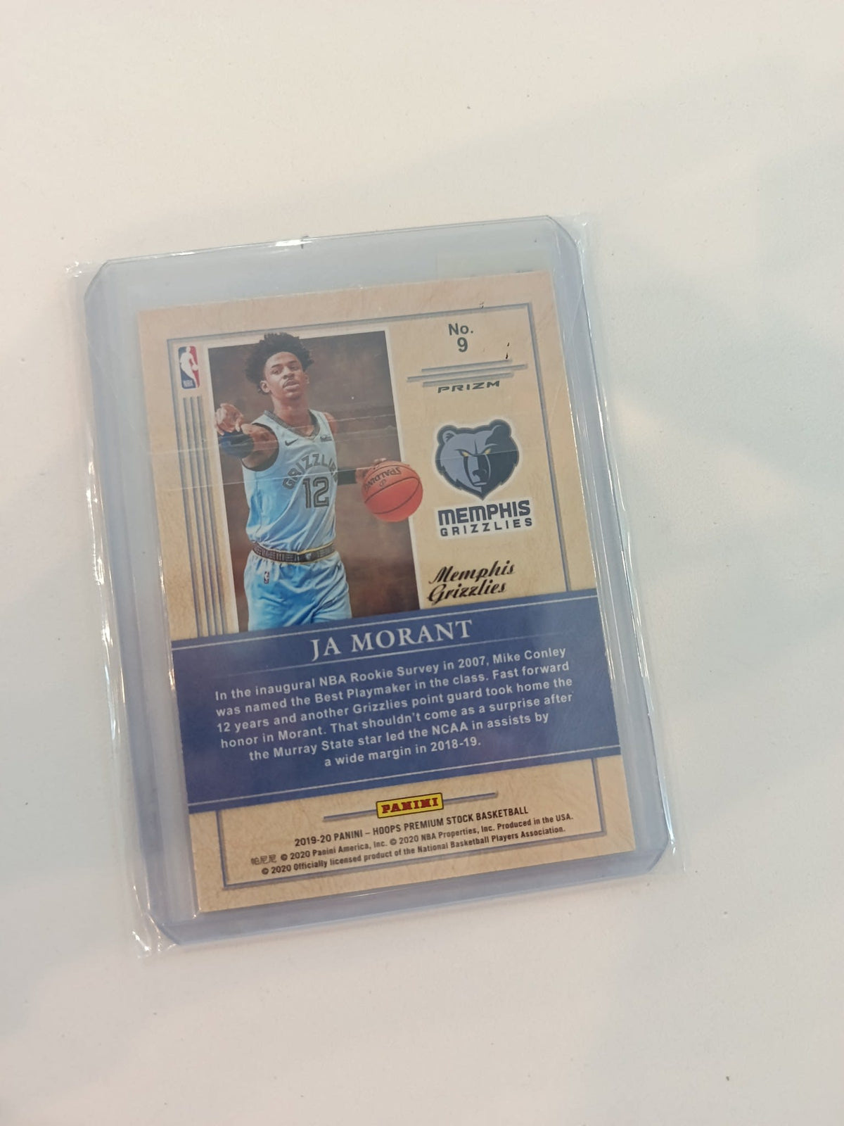 2019 Panini Hoops Premium Stock Class of 2019 Ja Morant Prizm #9 - view 2