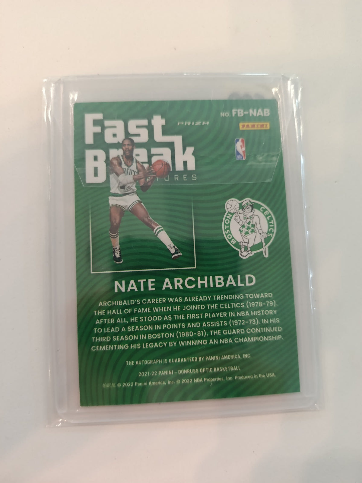 2021-22 Panini Donruss Optic Fast Break Nate Archibald Fast Break #FB-NAB - view 2