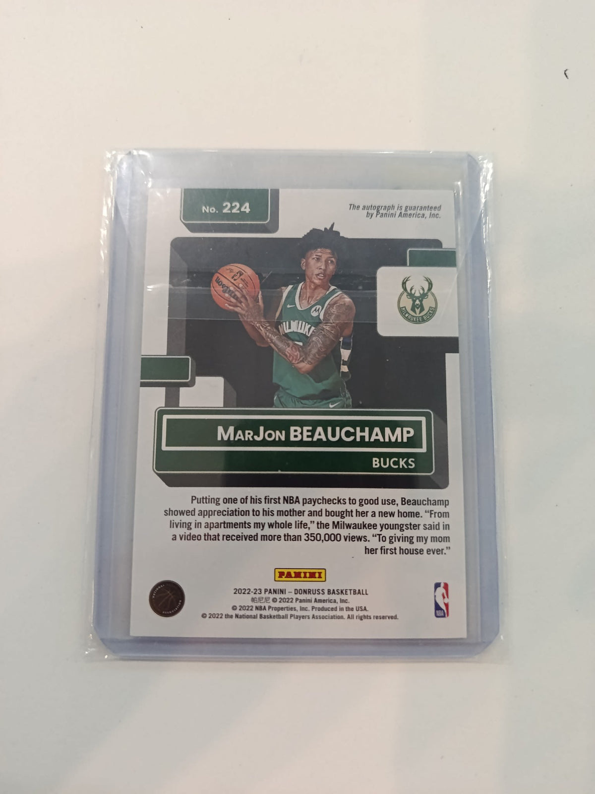 2022-23 Panini Donruss Rated Rookie MarJon Beauchamp Silver /99 #224 - view 2