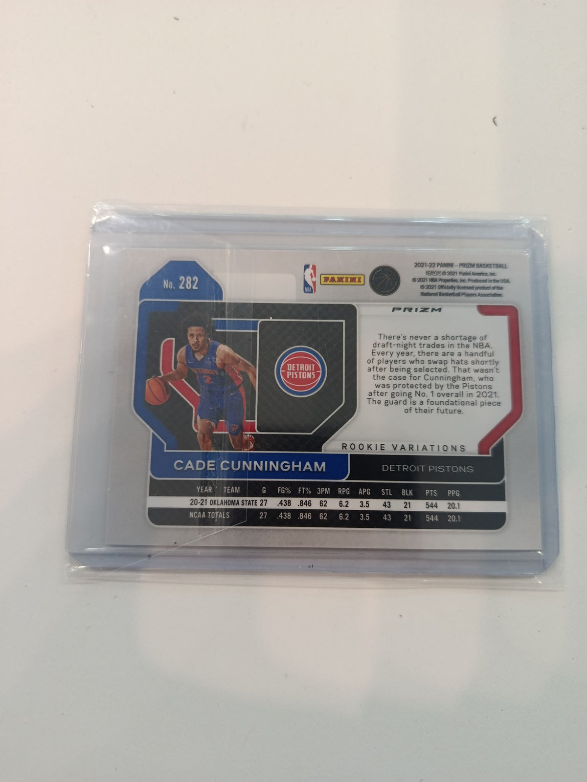 2021-22 Panini Prizm Rookie Variations Cade Cunningham Fast Break #282 - view 2