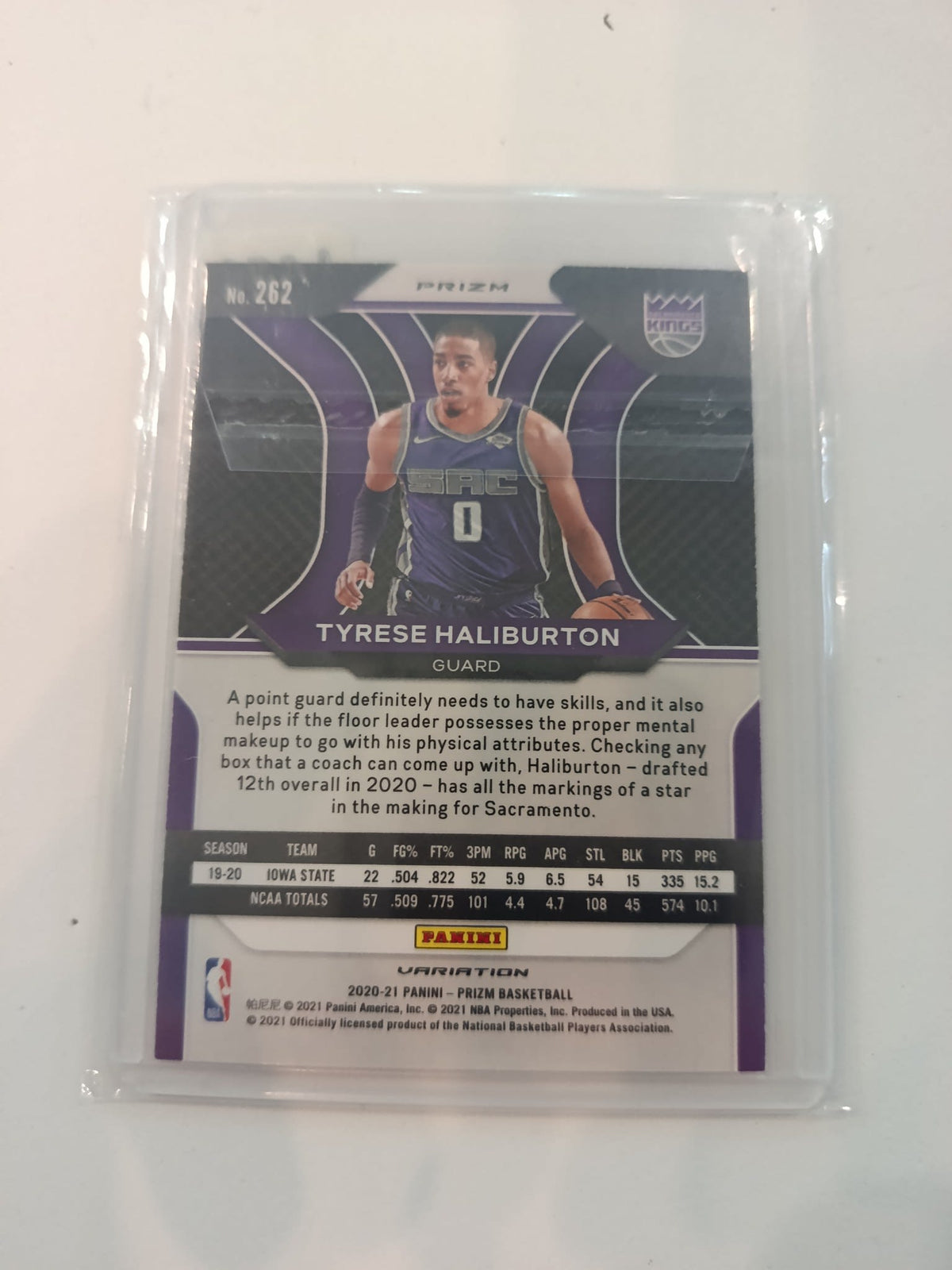 2020-21 Panini Prizm Variation Tyrese Haliburton Fast Break #262 - view 2