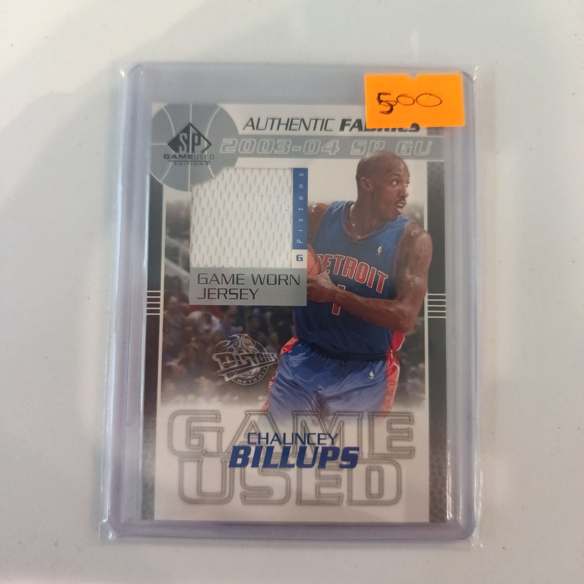 2004 Upper Deck Authentic Fabrics Chauncy Billups #6 PSA 8