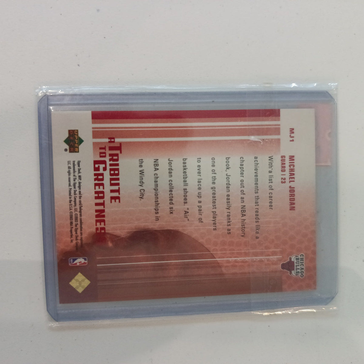 2003 Upper Deck MVP A Tribute to Greatness Michael Jordan #MJ1 - view 2
