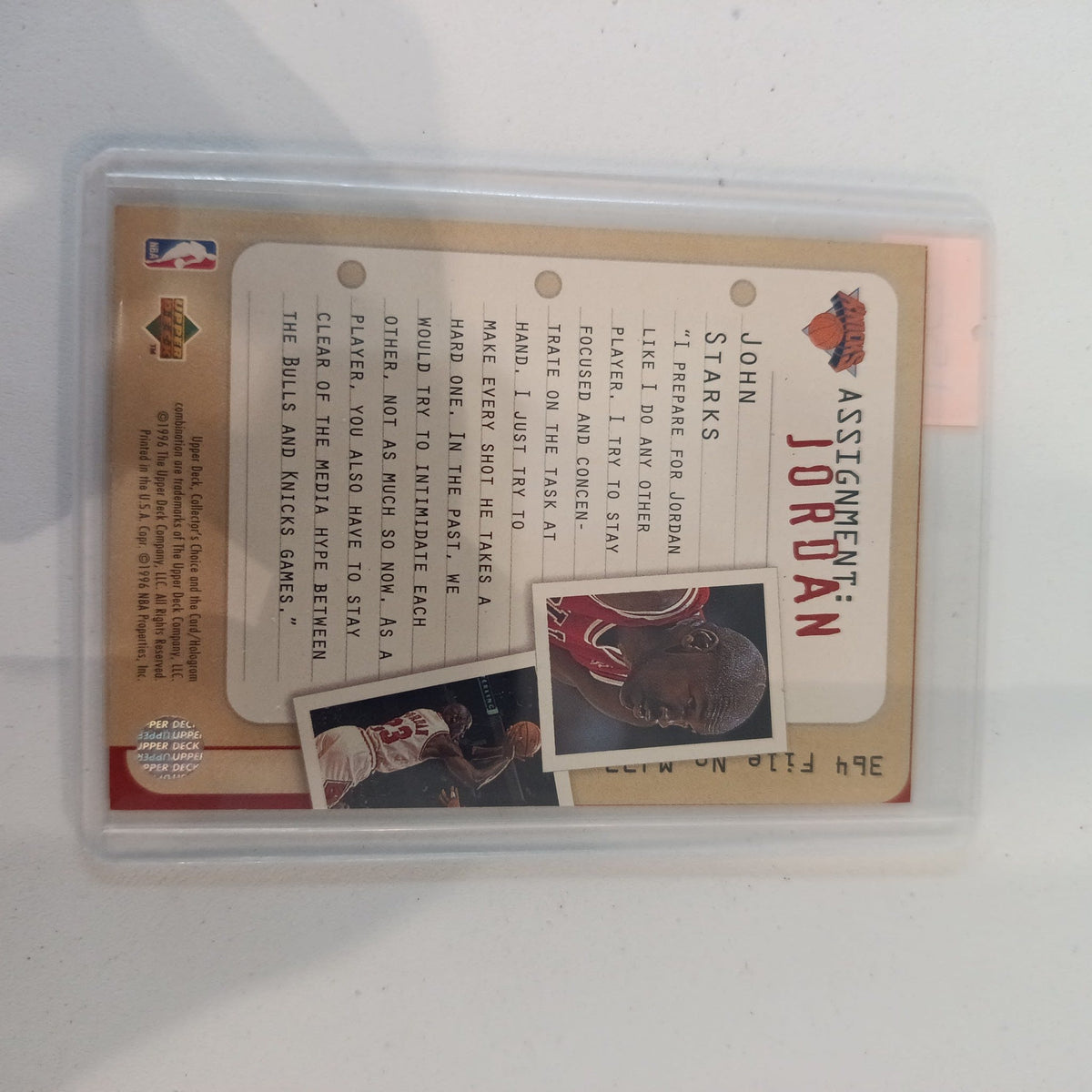 1996-97 Upper Deck Collector's Choice Assignment: Jordan Michael Jordan #MJ23 - view 2