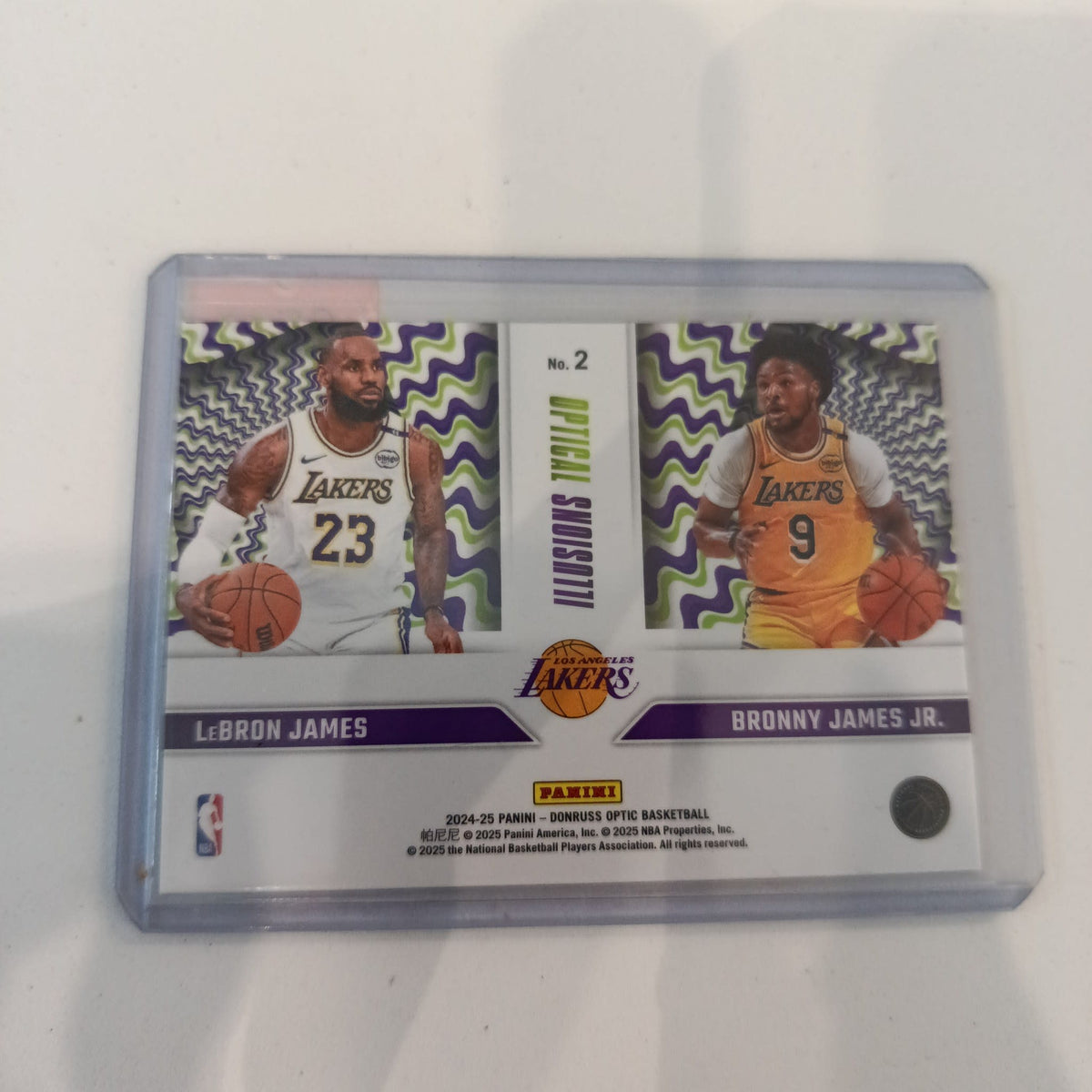 2024-25 Panini Donruss Optic Optical Illusions LeBron James / Bronny James Jr. #2 - view 2
