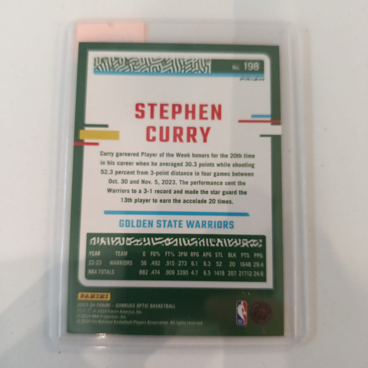 2023-24 Panini Donruss Optic Stephen Curry Purple #198 - view 2