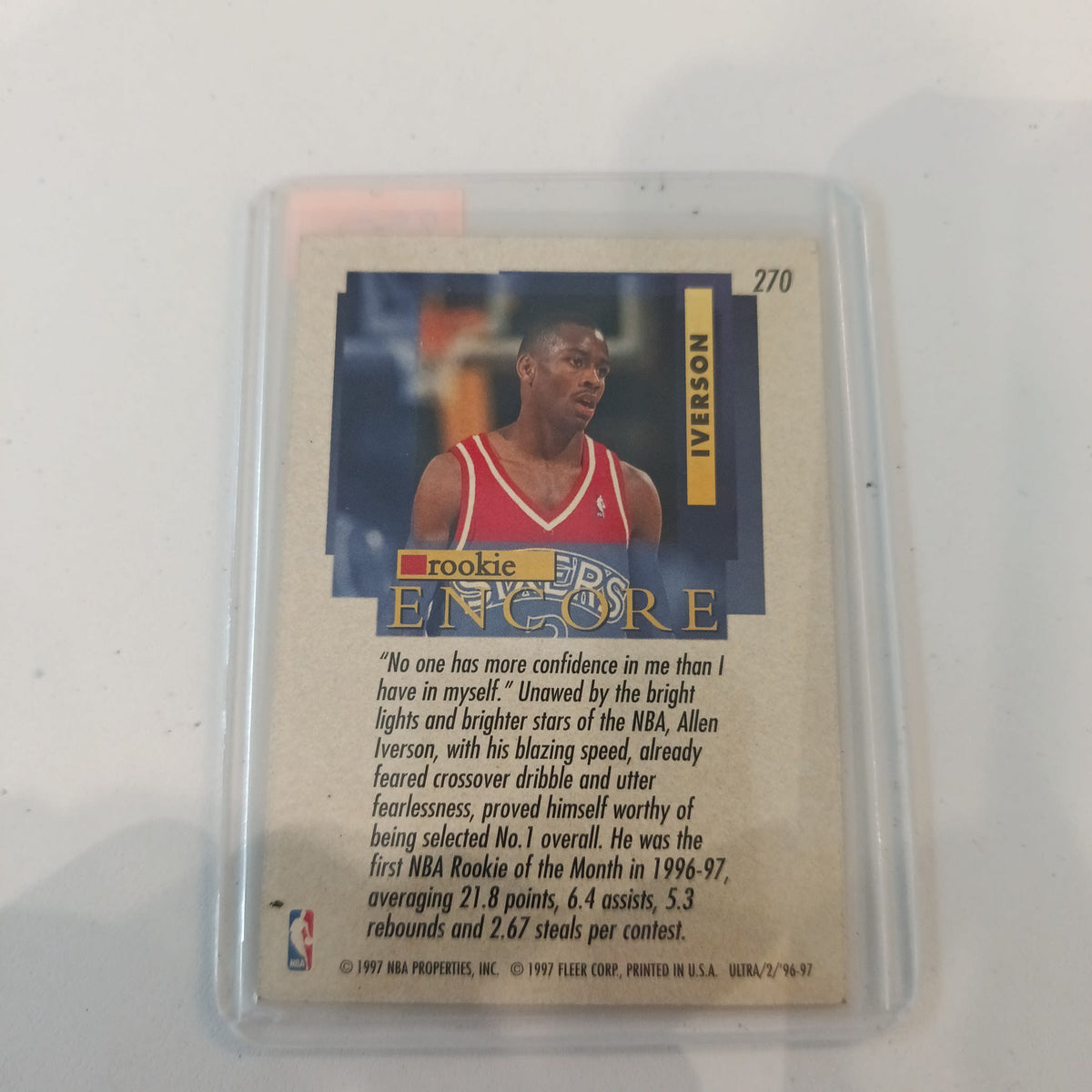 1996-97 Fleer Ultra Encore Allen Iverson #270 - view 2